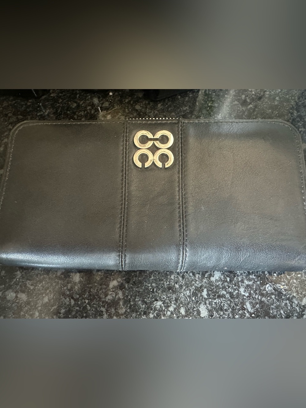 Coach Legacy Black Leather Zip Around Wallet